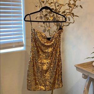 Gold sequin dress